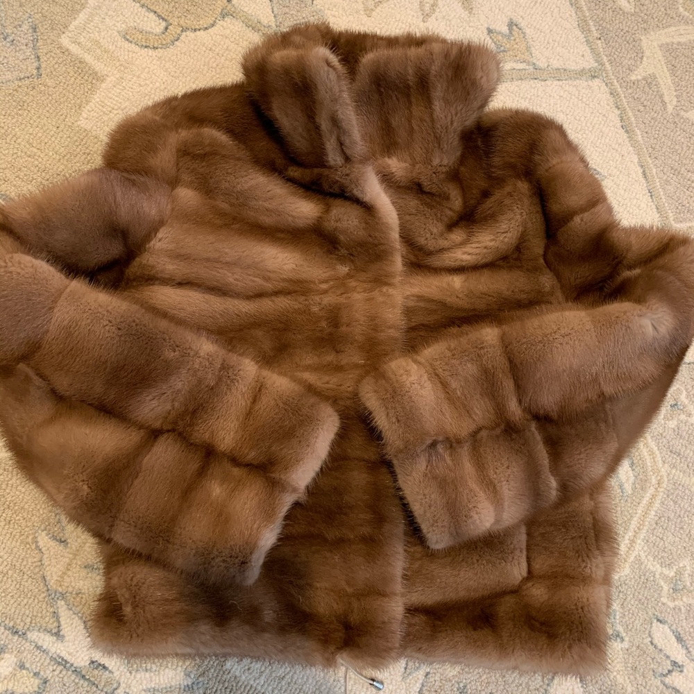 NWOT Genuine real mink fur coat jacket size M